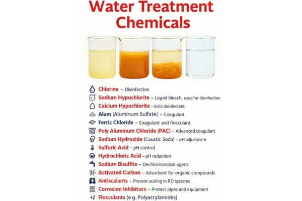 انواع مواد شیمیایی تصفیه آب و فاضلاب